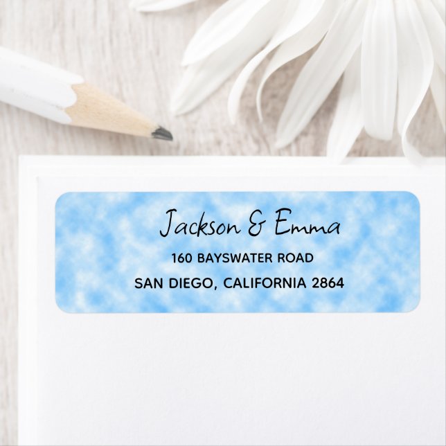 Sky Blue, hell Cloud Return Address Label (Insitu)