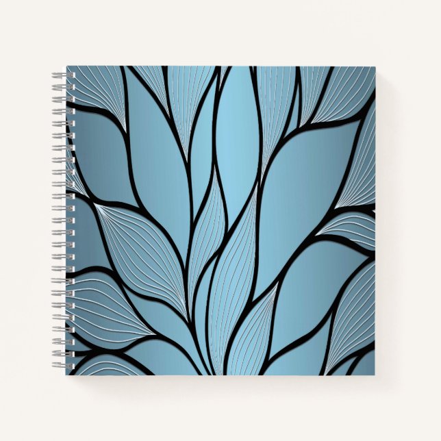 Sky Blue Hues Creative Verlass Pattern Notizbuch (Vorderseite)