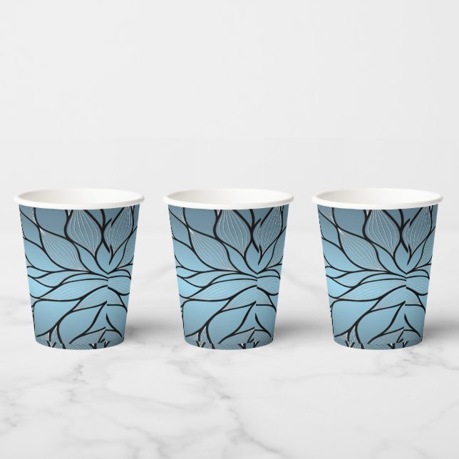 Sky Blue Hues Creative Verlass Pattern Pappbecher (Multi)