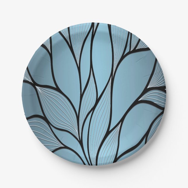 Sky Blue Hues Creative Verlass Pattern Pappteller (Vorderseite)
