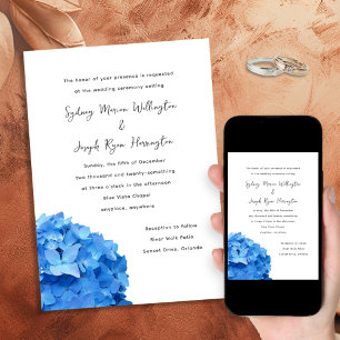 Sky Blue Hydrangea Hochzeitseinladung Einladung