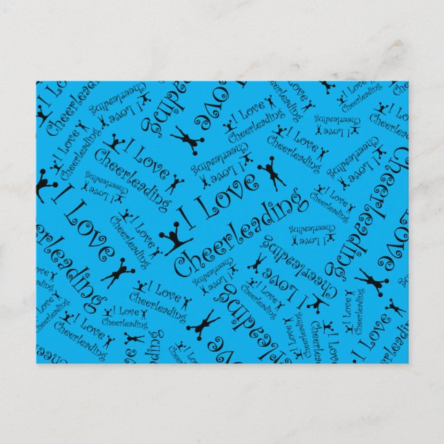 Sky blue I Liebe jubeln Postkarte (Vorderseite)