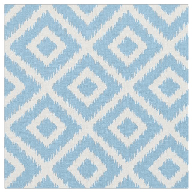 Sky Blue Ikat Diamonds Stoff (Nahaufnahme)