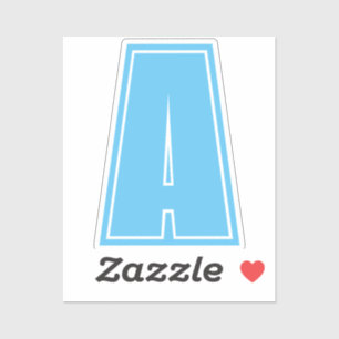 Sky Blue Initial Monogram Calligraphy Chic Aufkleber