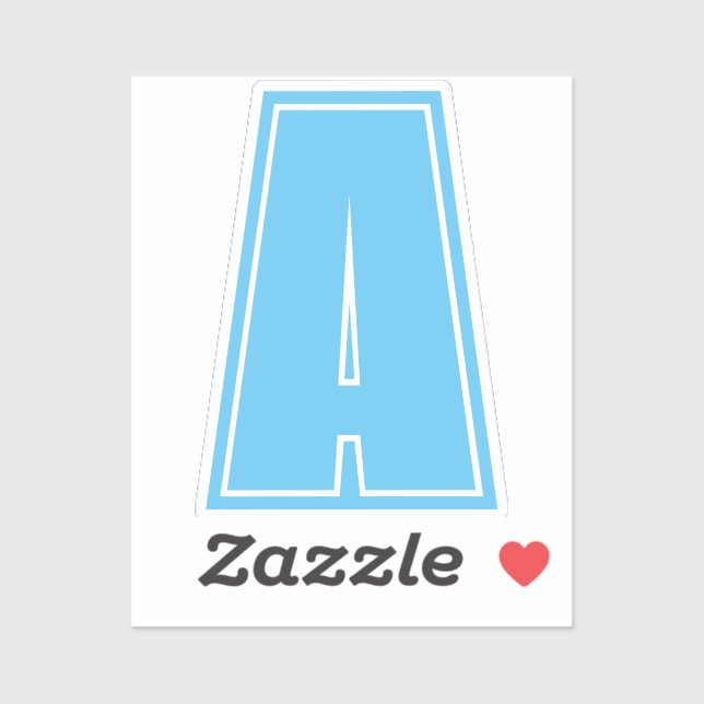 Sky Blue Initial Monogram Calligraphy Chic Aufkleber (Blatt)