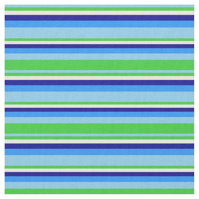 Sky Blue, Lime Green, Minze Cream, Dark Blue & Blu Stoff (Nahaufnahme)