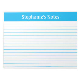 Sky Blue Lined 11 x 8,5 Landschaft Personalisiert Notizblock
