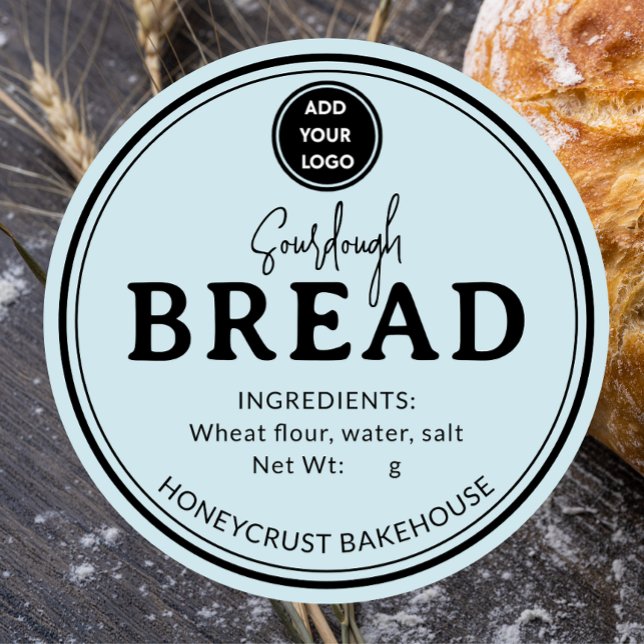 Sky Blue Logo Bakery Sourdough Bread Sticker (Von Creator hochgeladen)