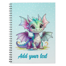 Sky Blue Magic Dragon - Personalisiertes Notebook Notizblock