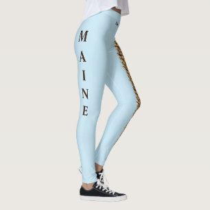 Sky Blue Maine Staat Pine Cone Leggings