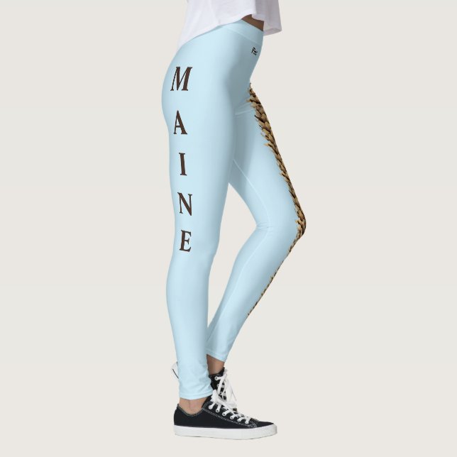 Sky Blue Maine Staat Pine Cone Leggings (Rechts)
