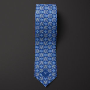 Sky Blue Mandala Monogram Krawatte