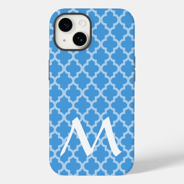 Sky Blue Marokcan Moods Quatrefoil Case-Mate iPhone Hülle (Rückseite)