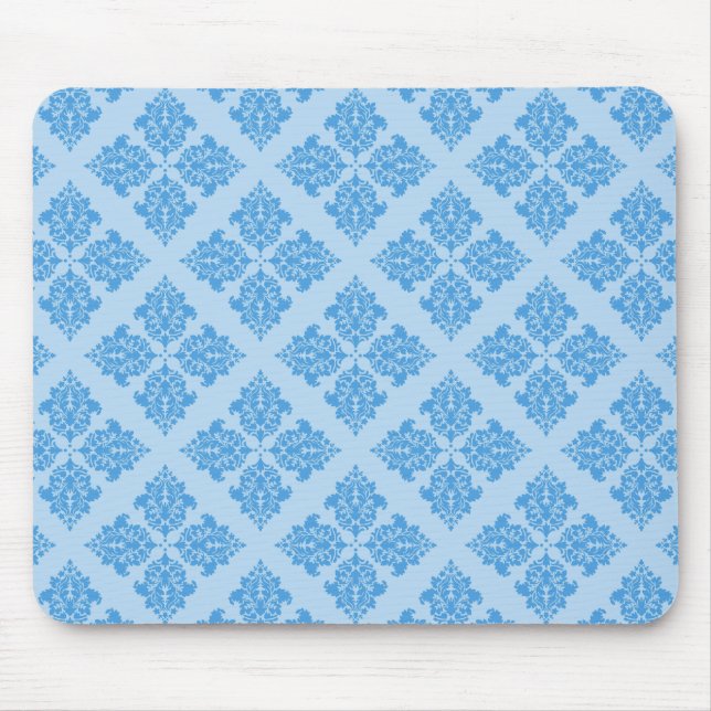 Sky Blue marokkanischer Damask Mousepad (Vorne)