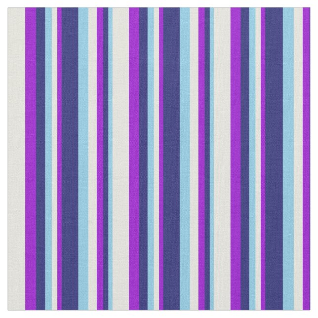 Sky Blue, Midnight Blue, Dark Violet und Beige Stoff (Nahaufnahme)