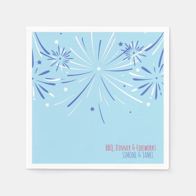 Sky Blue Minimalistisch Paper Napkin Serviette (Vorderseite)