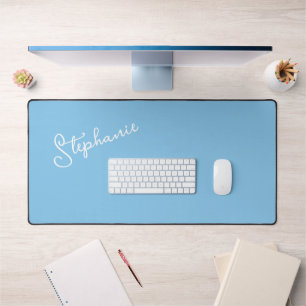 Sky Blue Minimalistischer Personalisierter Skriptn Schreibtischunterlage