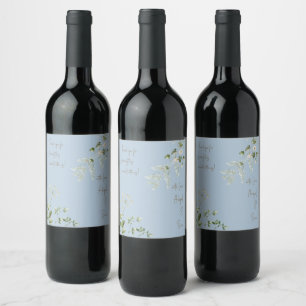 Sky Blue mit Liebe Greenerity Wedding Weinetikett