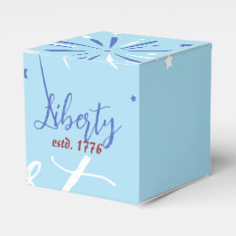 Sky Blue mit Navy und White Glitzern Geschenkschachtel