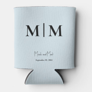 Sky Blue Monogram und Names Wedding Can Cooler Dosenkühler