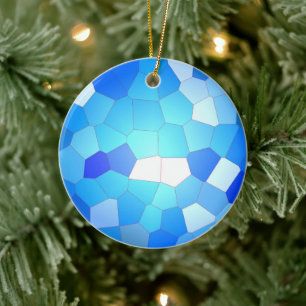 Sky Blue Mosaic Muster Keramik Ornament