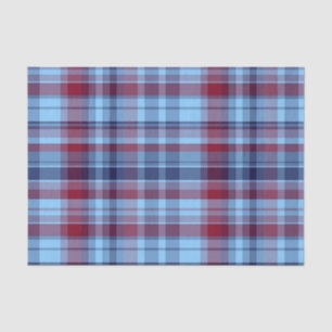 Sky Blue Navy Burgundy Preppy Madras Seidenpapier