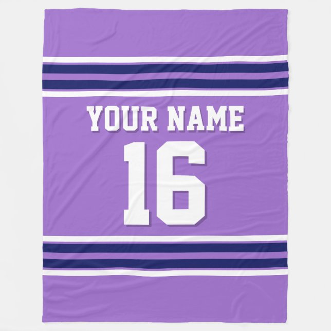 Sky Blue Navy White Team Jersey Sports Jersey Fleecedecke (Vorderseite)