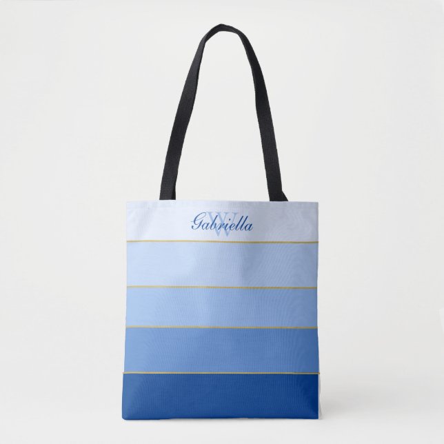 Sky Blue Ombre Color Blocks Personalisiert (Vorderseite)