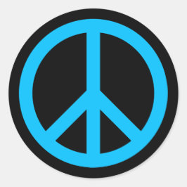 Sky Blue Peace Symbol Runder Aufkleber