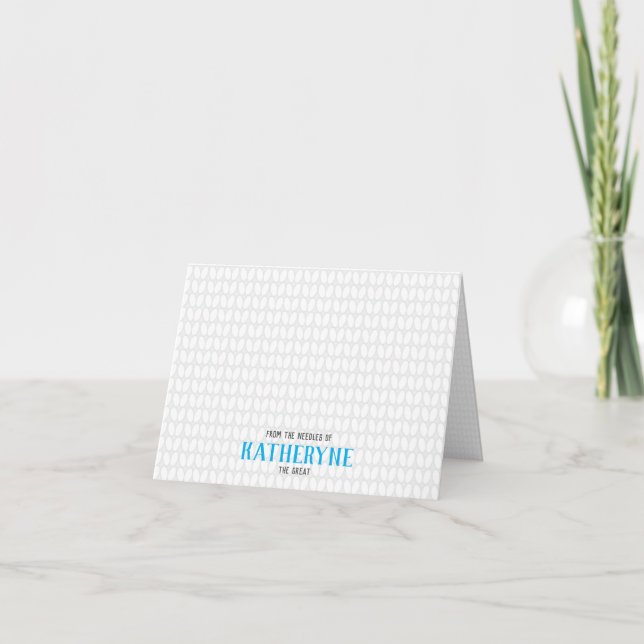 Sky Blue Personalisiert Strick Stitch Mitteilungsk (Vorderseite)