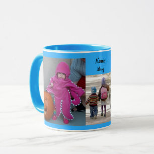Sky Blue Personalize 3 FOTO TEMPLATE Geschenk Kaff Tasse