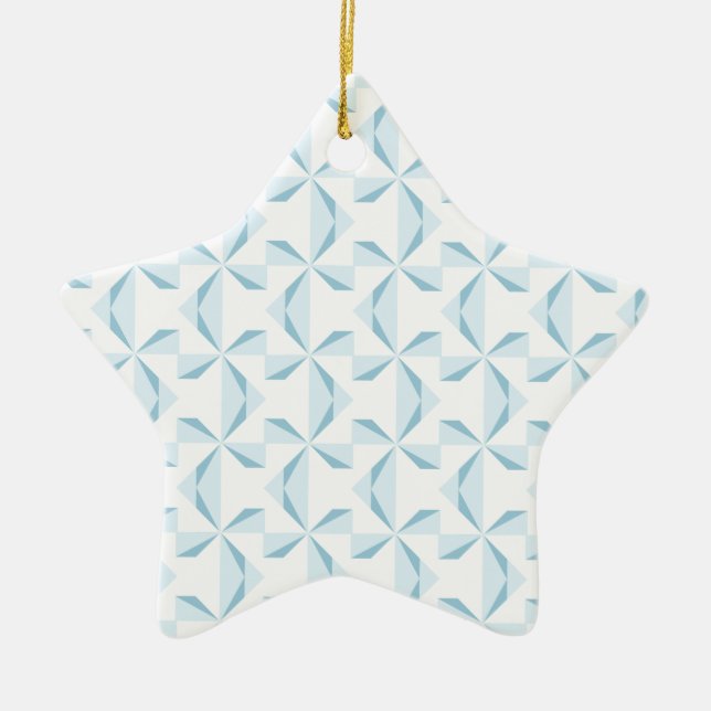 Sky Blue Pinwheels Keramikornament (Vorne)