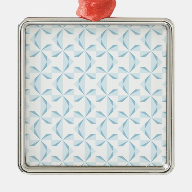 Sky Blue Pinwheels Silbernes Ornament (Vorne)