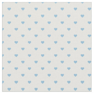 Sky Blue Polka Dot Hearts Stoff