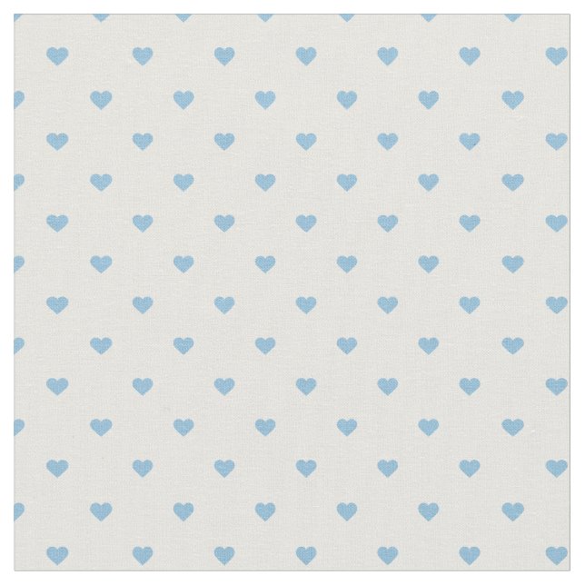 Sky Blue Polka Dot Hearts Stoff (Nahaufnahme)