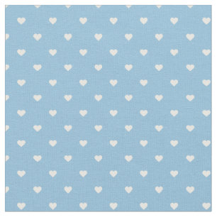 Sky Blue Polka Dot Hearts Stoff