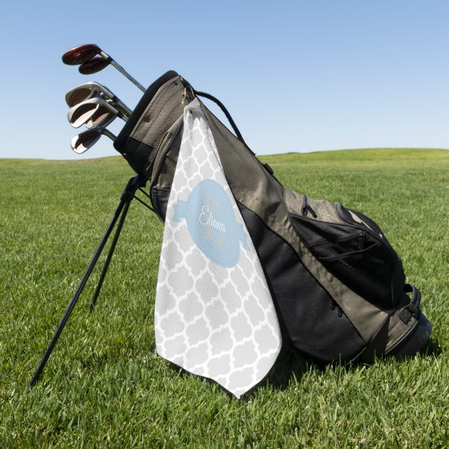 Sky Blue QuatreFolie Personalisiertes Golfhandtuch (Gras)