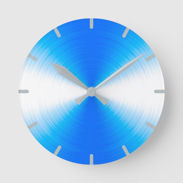 Sky Blue Radiant Contemporary Runde Wanduhr (Vorderseite)