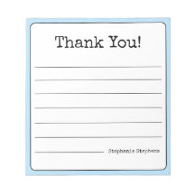 Sky Blue Retro Vielen Dank Ihr Name Lined