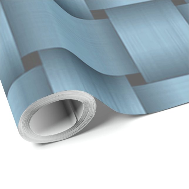 Sky Blue Ribbon Wrapping Paper Geschenkpapier (Rolleneckpunkt)