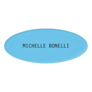 Sky Blue Schlicht Legible Modern Namenschild