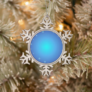 Sky Blue Schneeflocken Zinn-Ornament