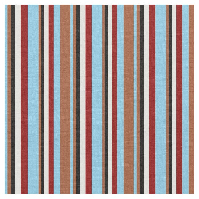 Sky Blue, Sienna, Black, Light Cyan und Dark Red Stoff (Nahaufnahme)