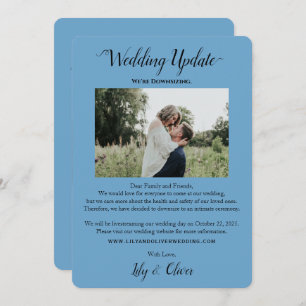 Sky Blue Simple Wedding Update 2 Foto Downsizing Ankündigung