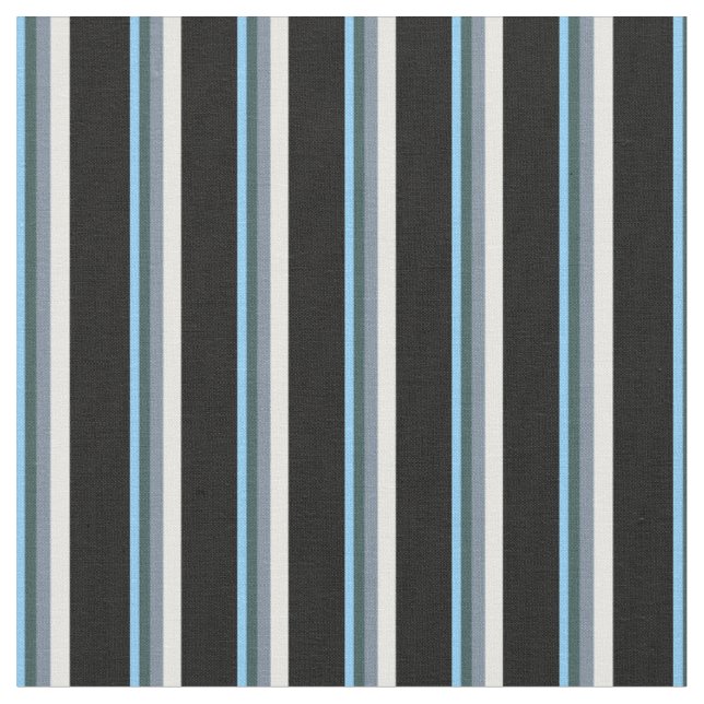 Sky Blue, Slate Gray, Minze Cream & Black Stoff (Nahaufnahme)