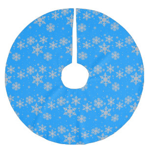 Sky Blue Snow Tree Skirt Polyester Weihnachtsbaumdecke