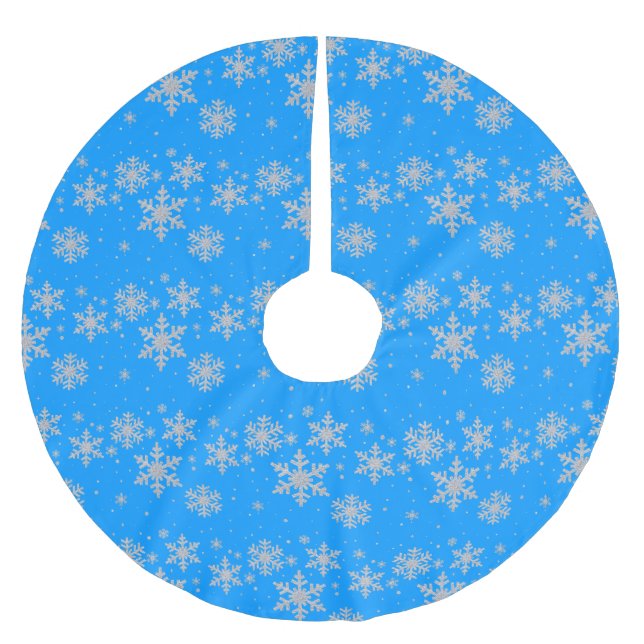 Sky Blue Snow Tree Skirt Polyester Weihnachtsbaumdecke (Vorderseite)