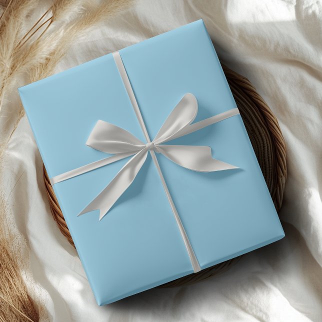 Sky Blue Solid Color | Classic | elegant Geschenkpapier (Von Creator hochgeladen)