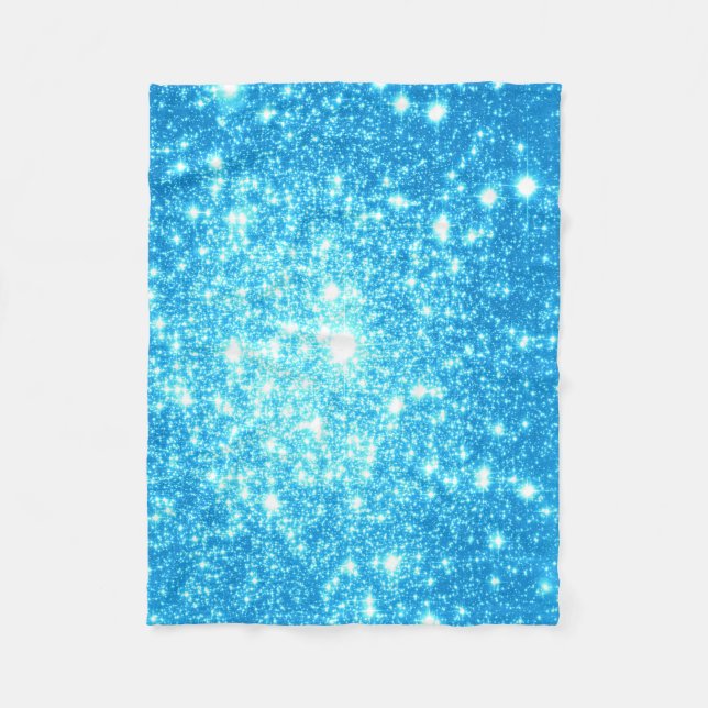 Sky Blue Stars Fleece Blanket (Vorderseite)
