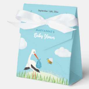 Sky Blue Stork Baby Dusche Custom Geschenkschachtel